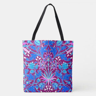William Morris Hyacinth Print, Aqua and Purple Tote Bag