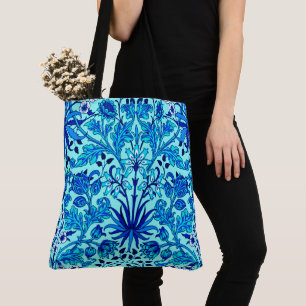 William Morris Hyacinth Print, Aqua and Turquoise Tote Bag