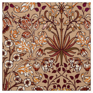William Morris Hyacinth Print, Brown and Beige Fabric
