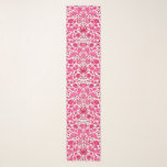 William Morris Hyacinth Print Burgundy & Pink Long Scarf<br><div class="desc">Long scarf in a vintage William Morris pattern of hyacinths,  tulips and leaves,  in shades of burgundy and pink,  accented with dark maroon,  on a white background</div>
