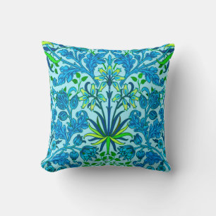 William Morris Hyacinth Print, Cerulean Blue Cushion