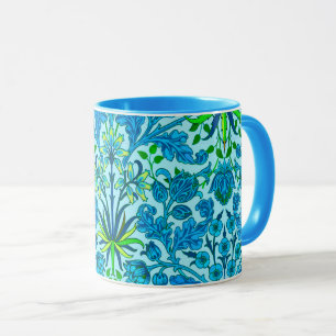 William Morris Hyacinth Print, Cerulean Blue Mug
