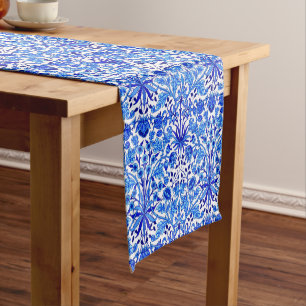 William Morris Hyacinth Print, Cobalt Blue & White Short Table Runner