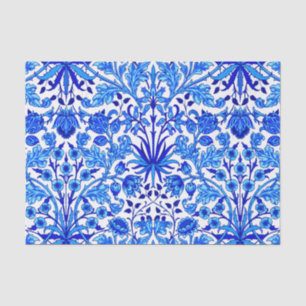 William Morris Hyacinth Print, Cobalt Blue & White Tissue Paper