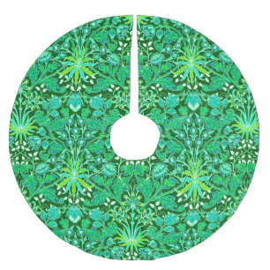 William Morris Hyacinth Print, Emerald Green Brushed Polyester Tree Skirt