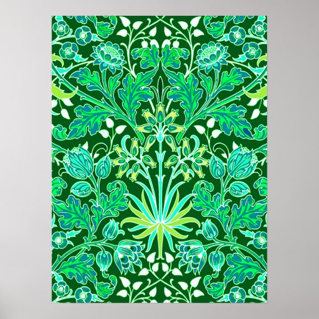 William Morris Hyacinth Print, Emerald Green Poster (Front)