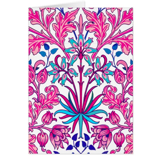 William Morris Hyacinth Print, Fuchsia Pink (Front)