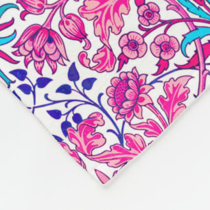 William Morris Hyacinth Print, Fuchsia Pink Fleece Blanket
