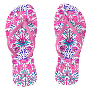 William Morris Hyacinth Print, Fuchsia Pink Jandals