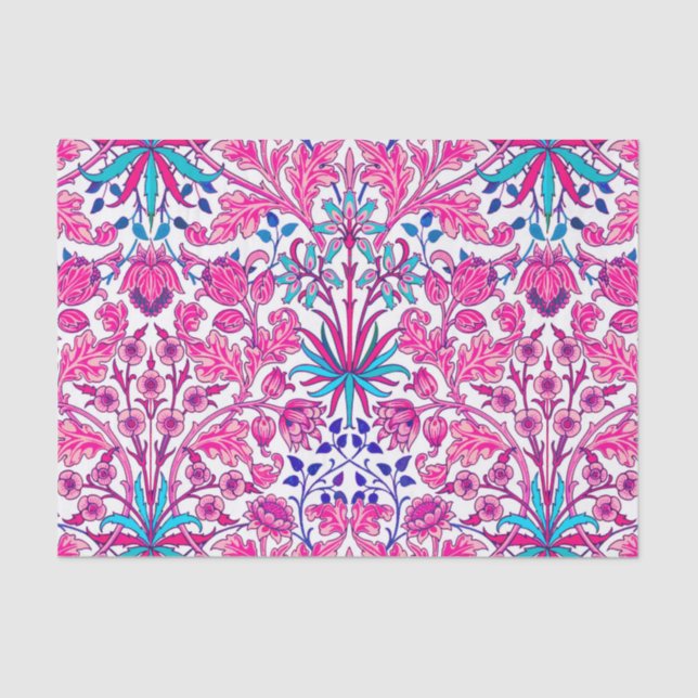 William Morris Hyacinth Print, Fuchsia Pink Tissue Paper (Front)