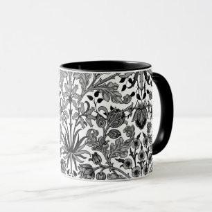 William Morris Hyacinth Print, Grey, Black & White Mug