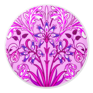 William Morris Hyacinth Print, Lavender and Violet Ceramic Knob