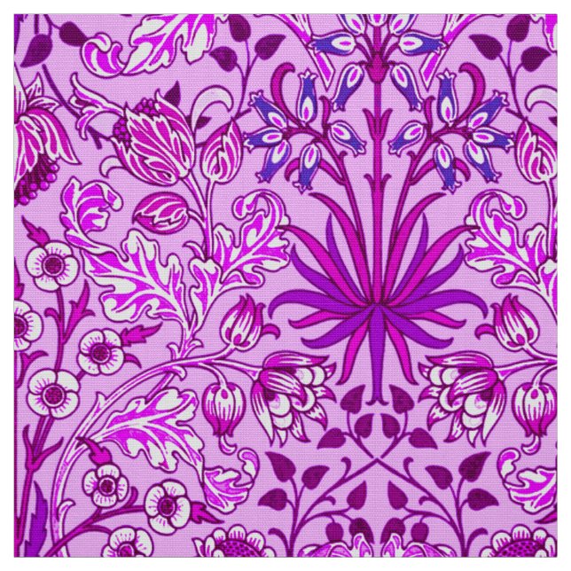 William Morris Hyacinth Print, Lavender and Violet Fabric (Swatch)
