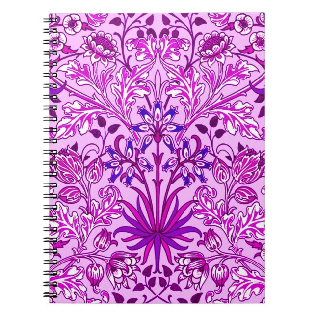 William Morris Hyacinth Print, Lavender and Violet Notebook (Front)