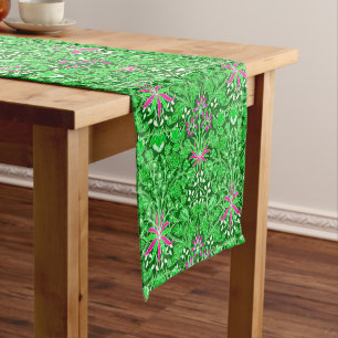 William Morris Hyacinth Print, Lime Green Short Table Runner