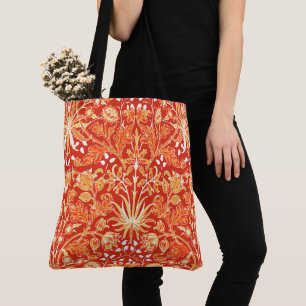 William Morris Hyacinth Print, Mandarin Orange  Tote Bag