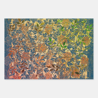 William Morris IN BLUE WRAPPING PAPER FLAT SHEETS
