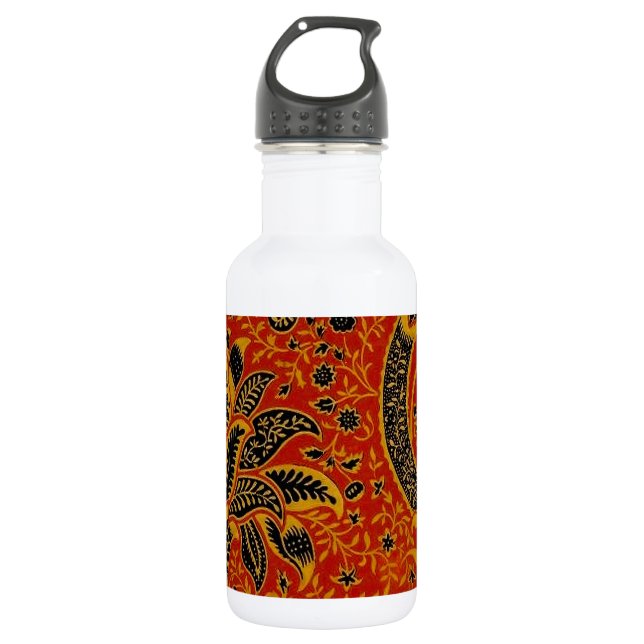 William Morris India Red Floral 532 Ml Water Bottle (Front)