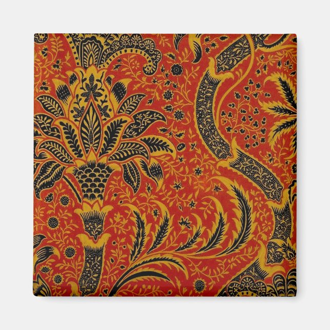 William Morris India Red Floral Magnet (Front)