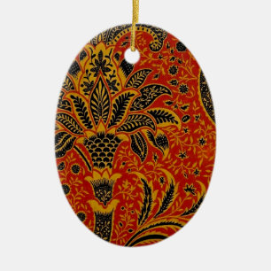 William Morris India Red Floral Vintage Classic Ceramic Tree Decoration