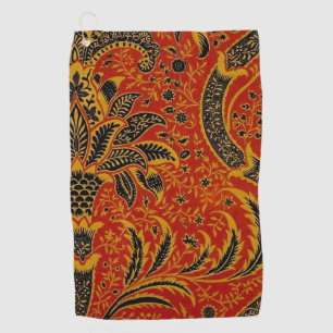 William Morris India Red Floral Vintage Classic Golf Towel