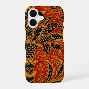 William Morris India Red Floral Vintage Classic iPhone 16 Case