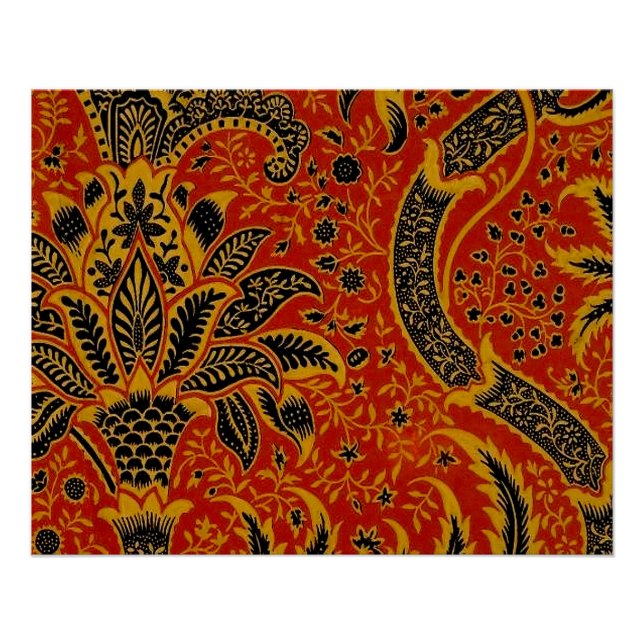 William Morris India Red Floral Vintage Classic Poster (Front)