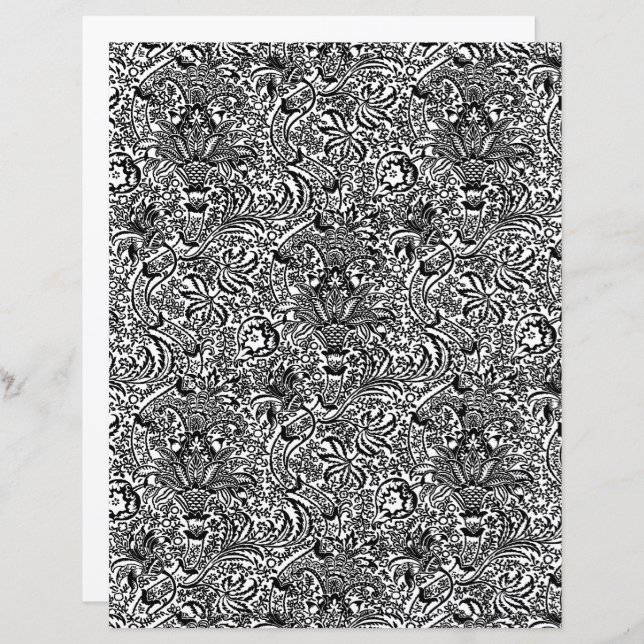 William Morris Indian, Black and White  (Front/Back)