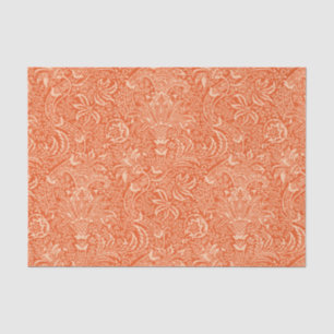 William Morris Indian, Coral Orange and Peach Tissue Paper