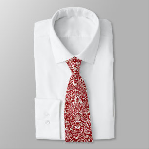 William Morris Indian, Dark Red and White Tie
