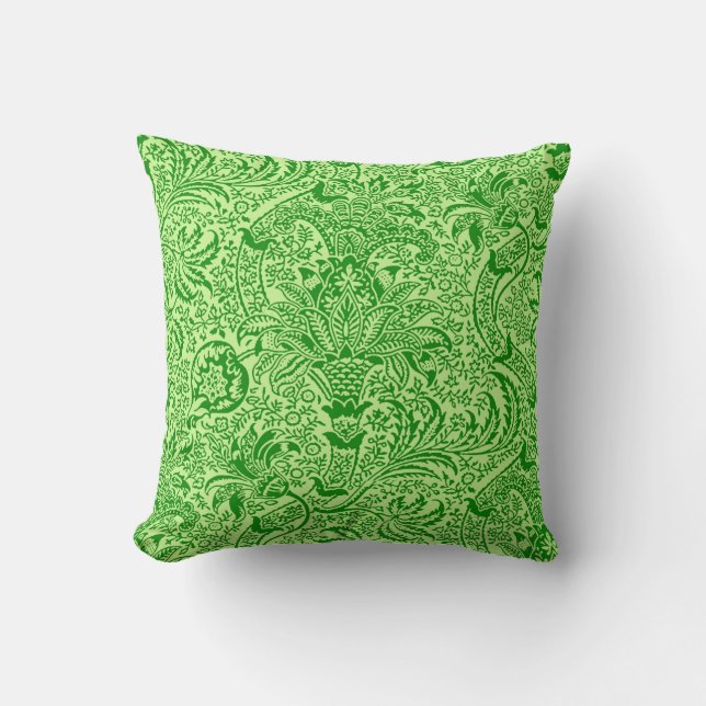 William Morris Indian, Lime and Kiwi Green Cushion (Front)
