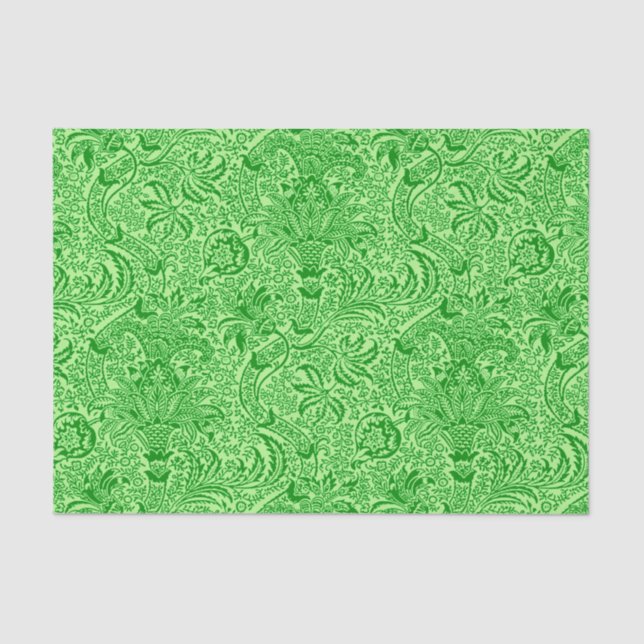 William Morris Indian, Lime and Kiwi Green Tissue Paper (Front)