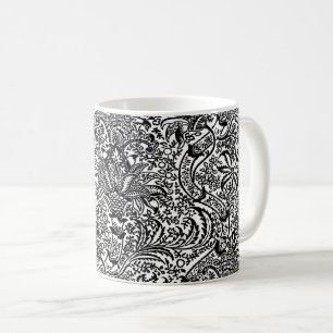William Morris Indian, White and Black Coffee Mug