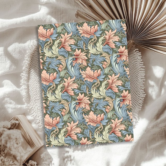 William Morris inspired blush pastel blue sage Tissue Paper (William Morris inspired blush pastel blue sage Tissue Paper)