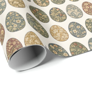 William Morris Inspired Botanical Easter Egg  Wrapping Paper