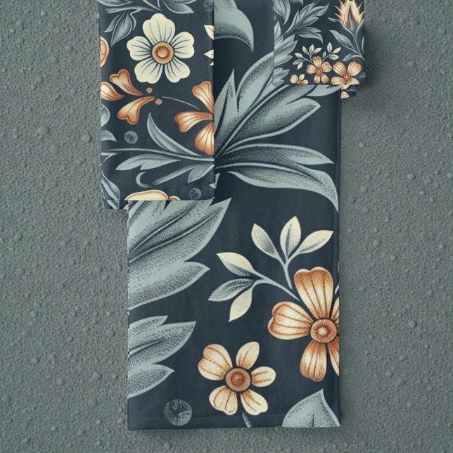 William Morris Inspired Botanical Style Pattern Bath Towel Set (Creator Uploaded)