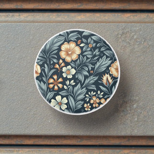 William Morris Inspired Botanical Style Pattern Ceramic Knob (Creator Uploaded)