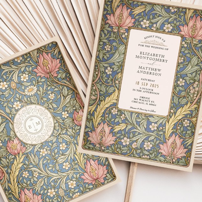 William Morris-Inspired Botanical Wedding Invitation (Creator Uploaded)