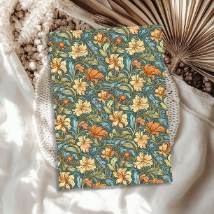 William Morris inspired copper orange yellow sage Tissue Paper