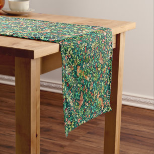 William Morris Inspired Fox and Pheasant Short Table Runner