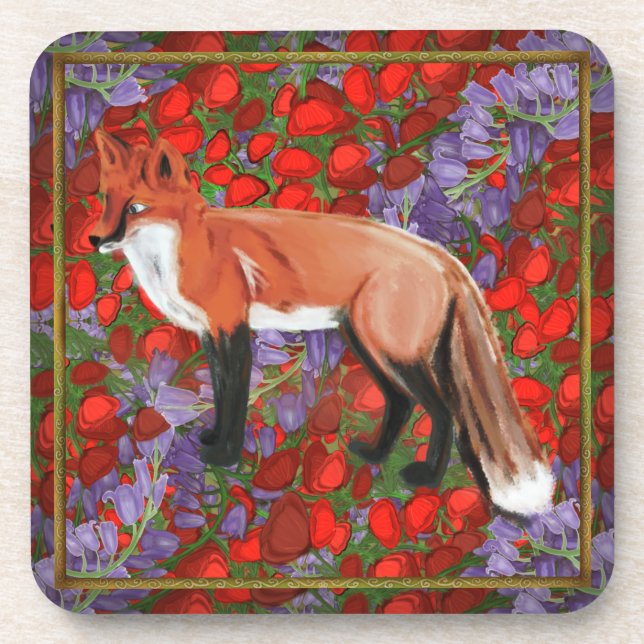 William Morris inspired Fox Coaster (Front)