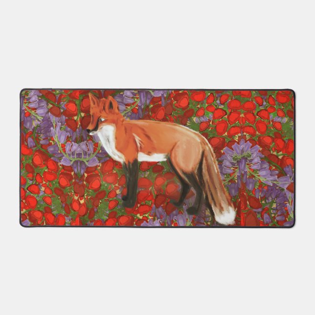 William Morris Inspired Fox Desk Mat (Front)