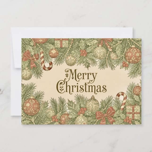 William Morris Inspired Merry Christmas  Card (Front)