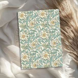 William Morris inspired pastel green cream ivory Tissue Paper