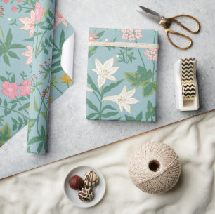 William Morris Inspired Spring Pattern Wrapping Paper