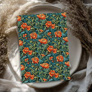 William Morris inspired terracotta dusty green Tissue Paper