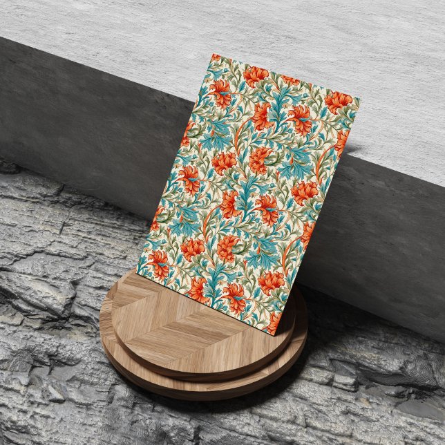 William Morris inspired terracotta pastel blue Tissue Paper (William Morris inspired terracotta pastel blue Tissue Paper)