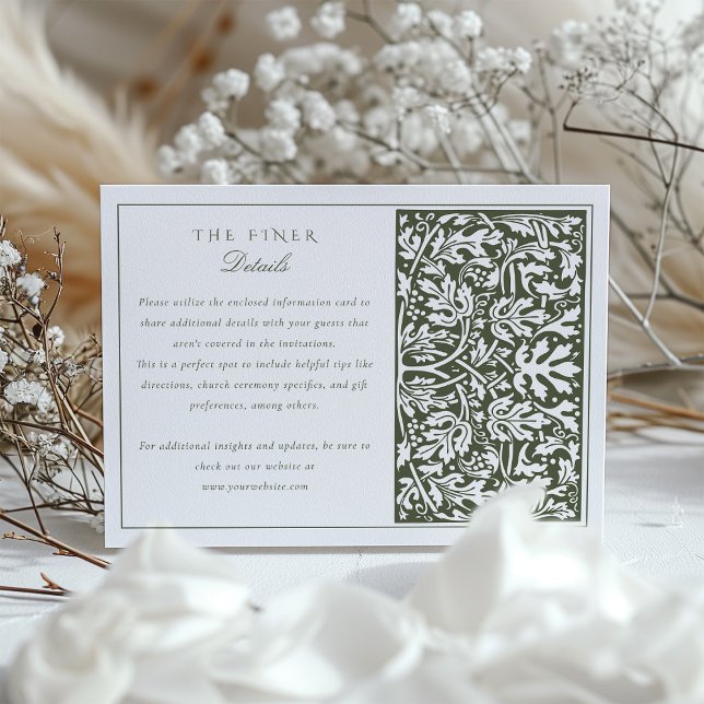 William Morris Inspired Wedding Information Card (Creator Uploaded)