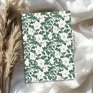 William Morris inspired white flowers greenery Tissue Paper