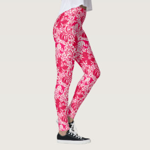 William Morris Iris and Lily, Fuchsia Pink Leggings